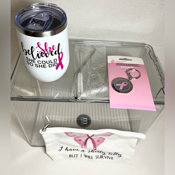 BRAND NEW - BREAST CANCER AWARENESS BUNDLE (TRAVEL MUG/KEYCHAIN/ZIPPER POUCH) - Picture 3 of 9